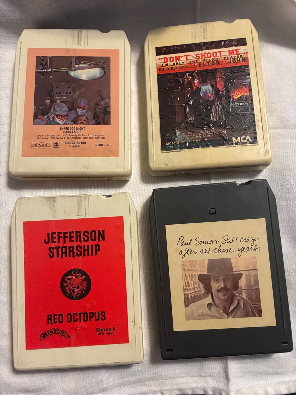 Vintage 1970s 8-Track Tapes Music Cartridge Bundle Elton John Paul Simon & more